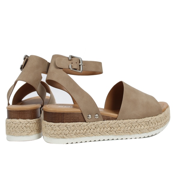 Size 6 Dark Natural Halter Ankle Strap Espadrille - Picture 3 of 6